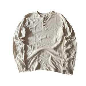 Honest White Organic Cotton Thermal Henley Men’s XL